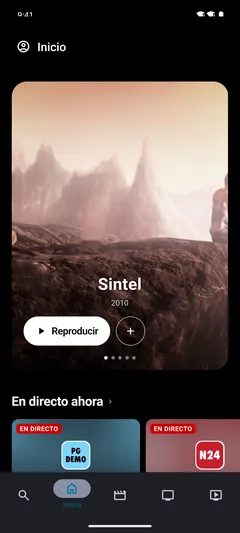 La portada en un móvil Android